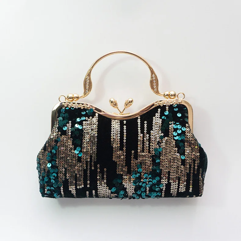 YNSSK Green Vintage Ladies Evening Bags Front View