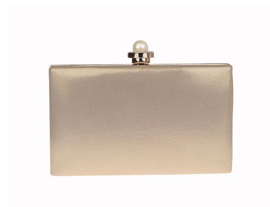 YNSSK Gold Pearl Wedding Clutch Bag Back View