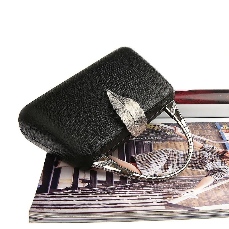 YNSSK Black Leather Hand Clutch Top View