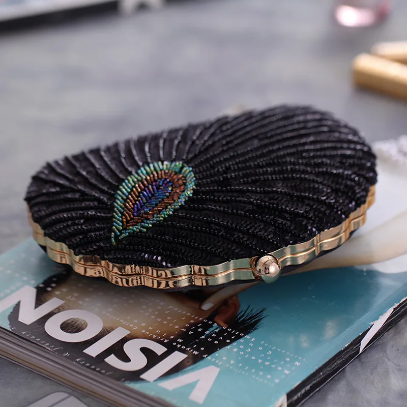YNSSK Black Small Cute Clutch Purse Top View