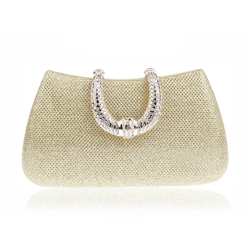 YNSSK Gold Shiny Clutch Front View