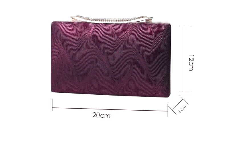 YNSSK Purple PU Leather Clutch Bag Size