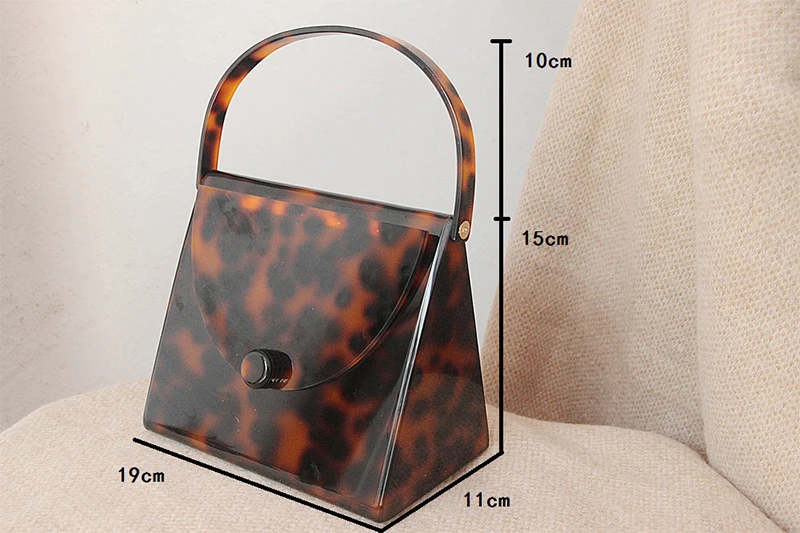 YNSSK Small Tortoise Shell Handle Purse Size