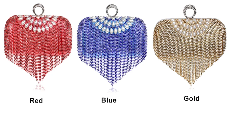 YNSSK Tassel Rhinestone Clutch Bag Available Colors
