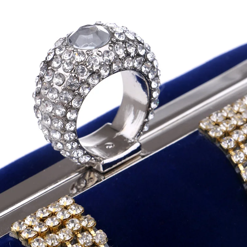 YNSSK Designer Evening Bags Rhinestone Metal Buckle