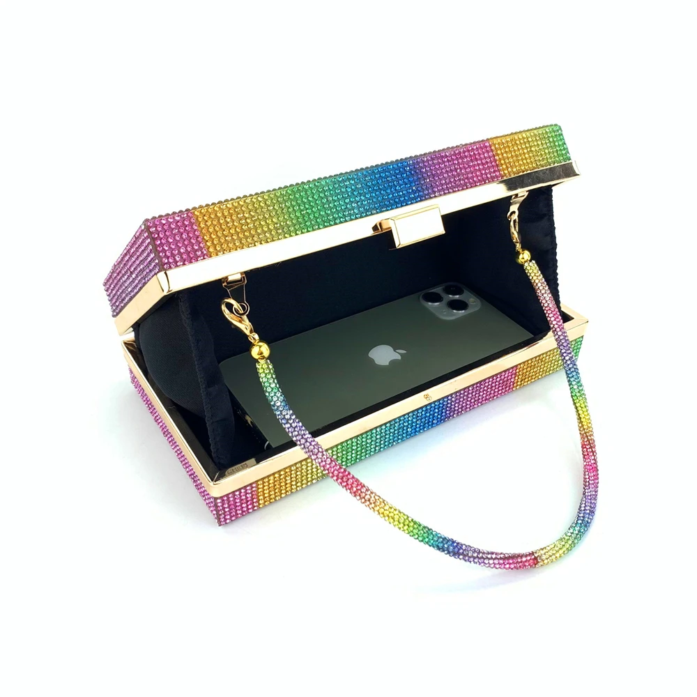 Inside View of the YNSSK Rectangular Rainbow Evening Bag