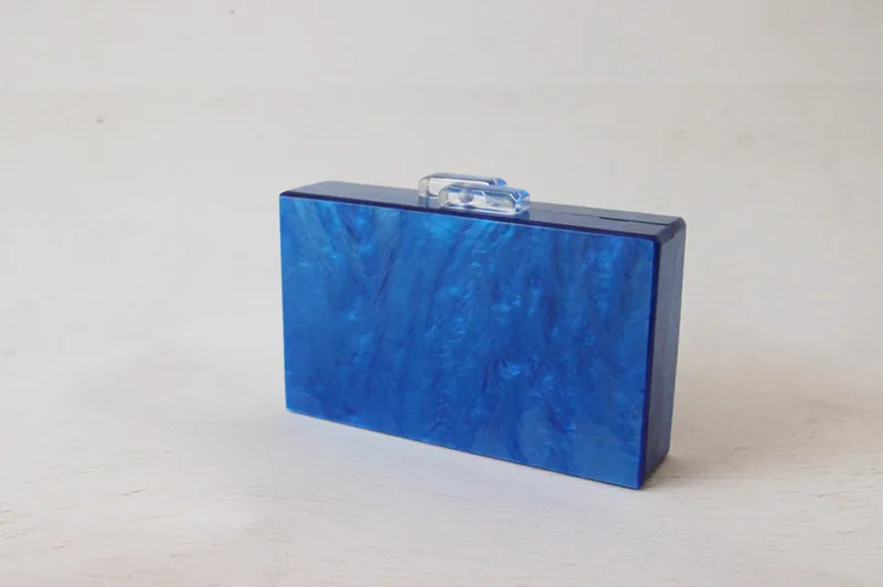 YNSSK Spliced Color Block Acrylic Clutch Bag Back View