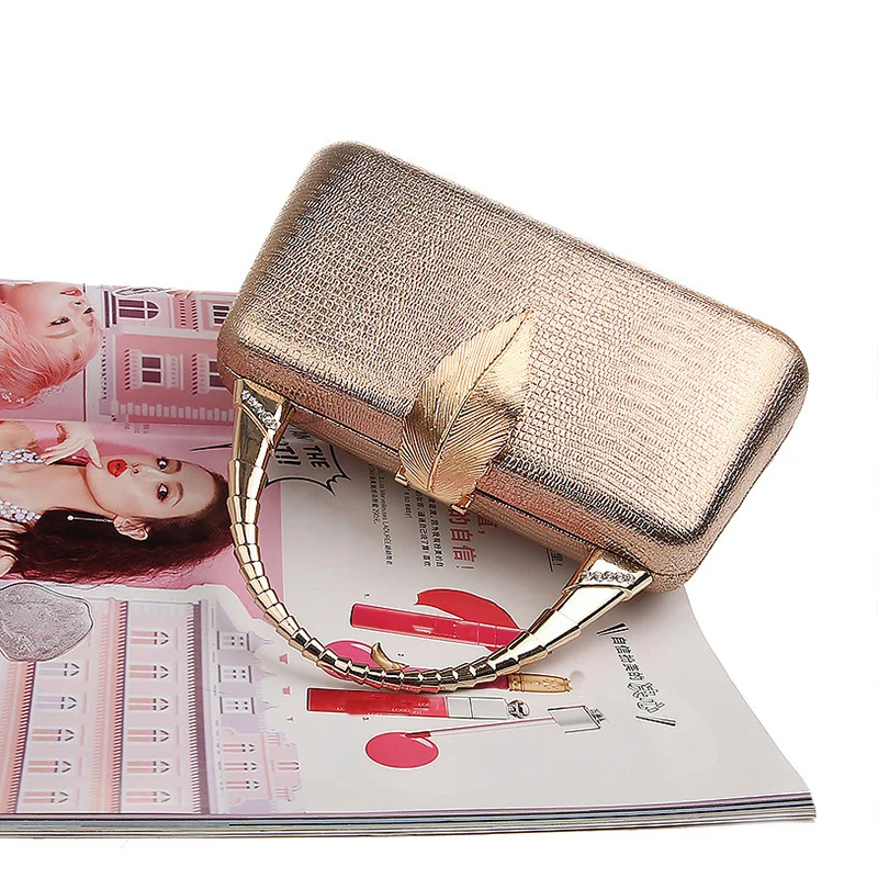 YNSSK Champagne Leather Hand Clutch Top View