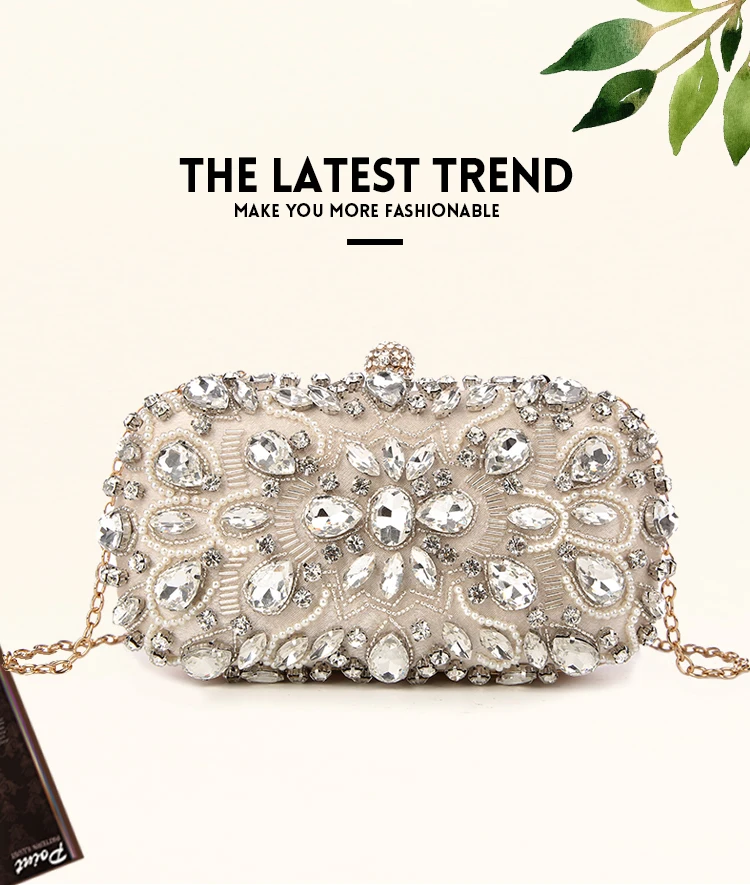 YNSSK Rhinestone Evening Bag Clutch Front View