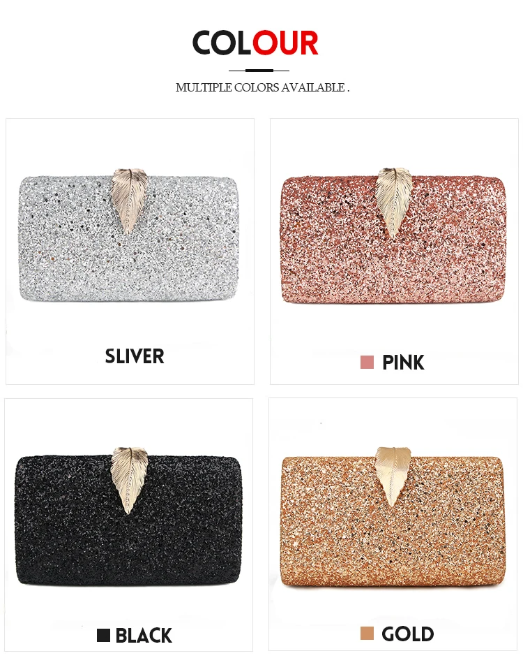 YNSSK Gold Sequin Clutch Bag Available Colors