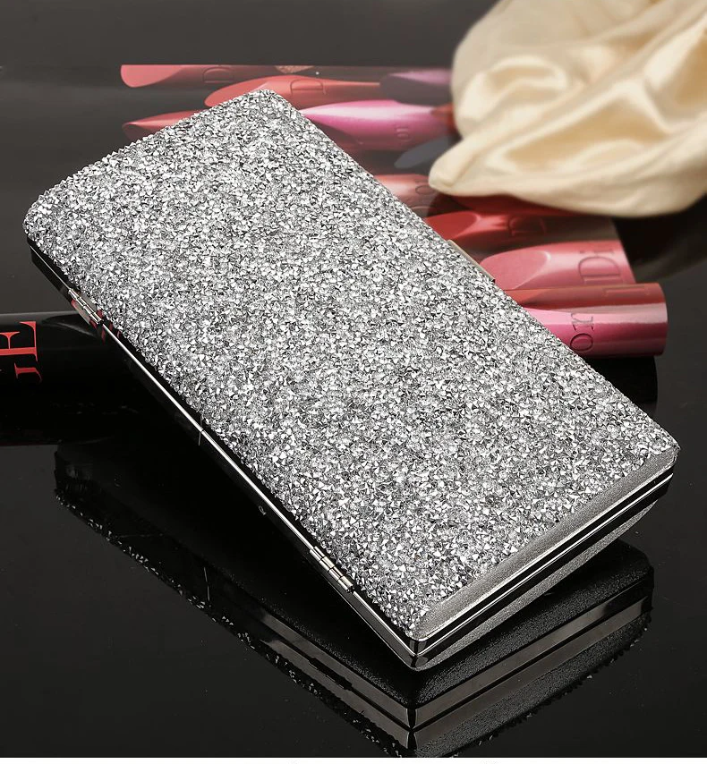 YNSSK Silver Sparkle Clutch Bag Bottom View