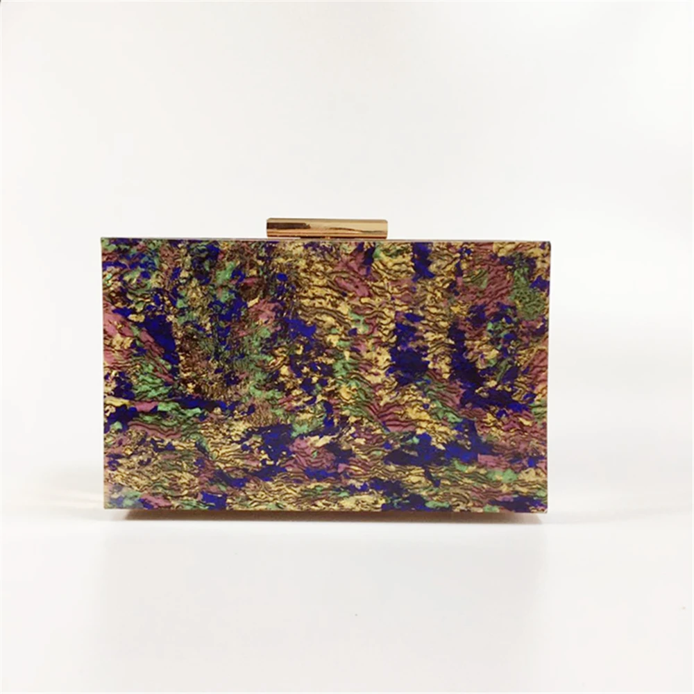 YNSSK Color Painting Personalized Acrylic Clutch Bag Front View