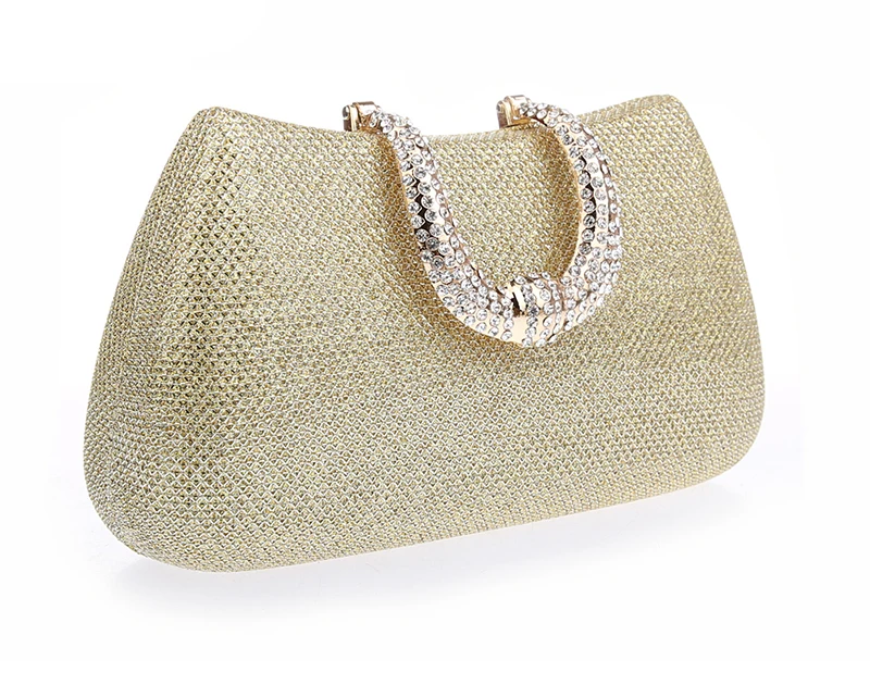 YNSSK Gold Shiny Clutch Side View