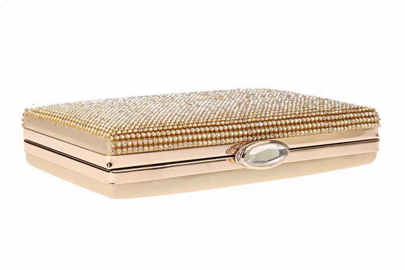 YNSSK Gold Glitter Box Clutch Bag Top View