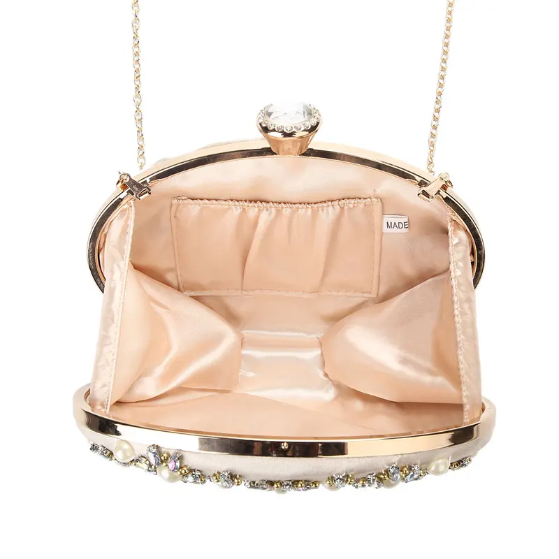 YNSSK Pearl Evening Clutch Bags for Weddings Inside View