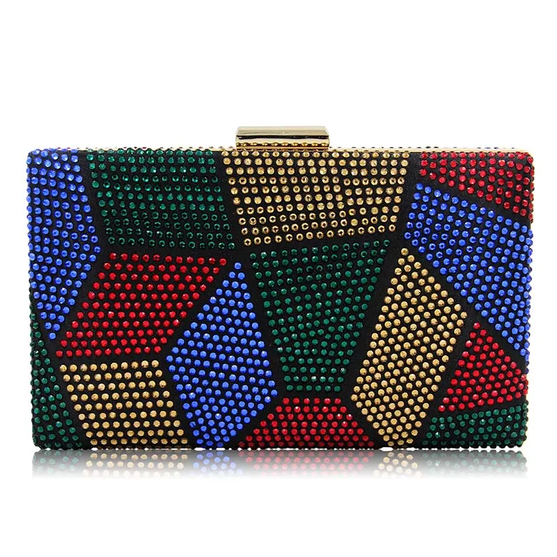 YNSSK Color Block Evening Bag Front View