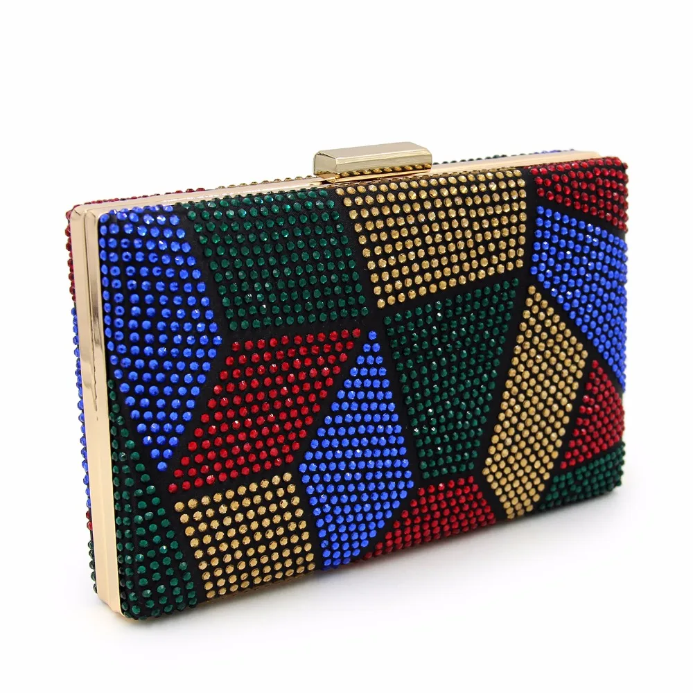 YNSSK Color Block Evening Bag Oblique View