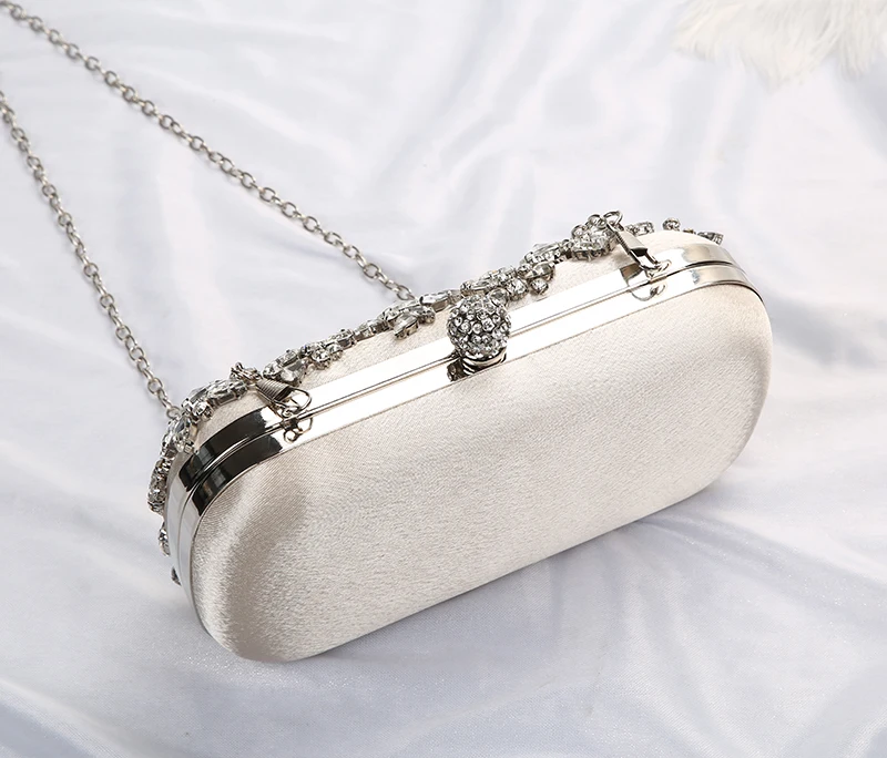YNSSK Apricot Satin Clutches Evening Bags Back View