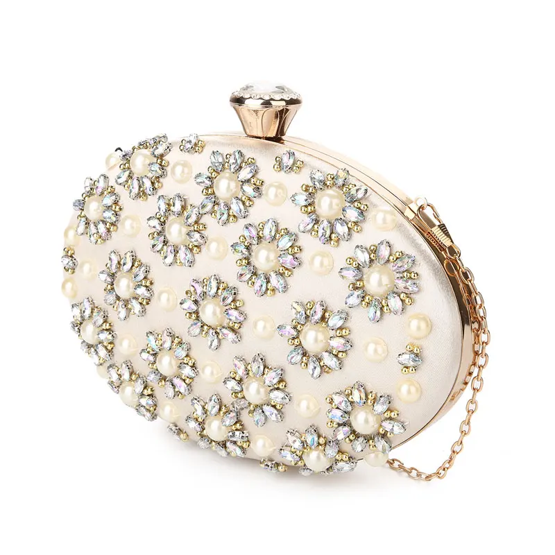 YNSSK Pearl Evening Clutch Bags for Weddings Side View
