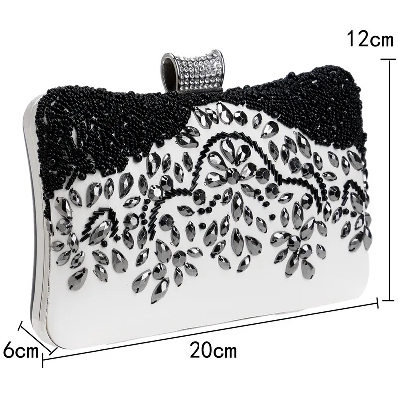YNSSK Black And White Clutch Bags For Weddings Size