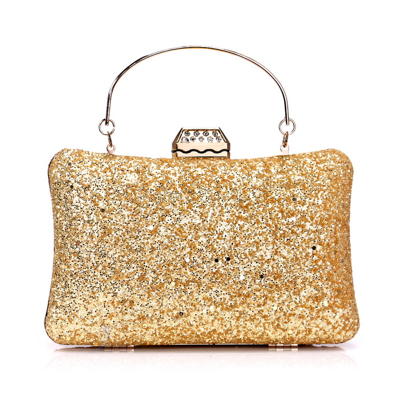 YNSSK Gold Sequin Clutch Front View