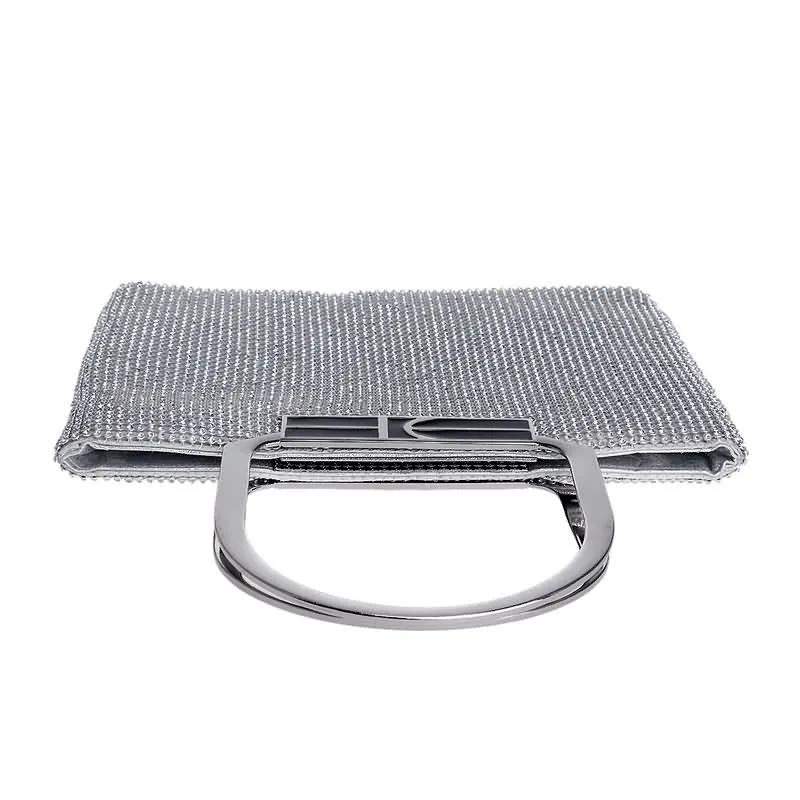 YNSSK Large Silver Evening Clutch Bags Top View