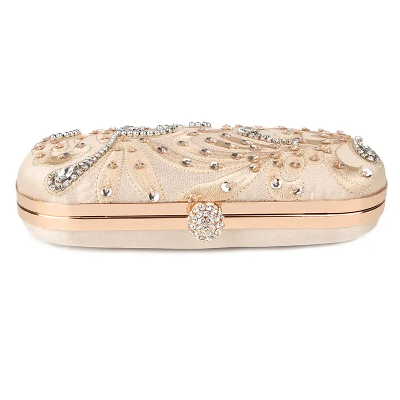 Top View of YNSSK Embroidered Rhinestone Evening Bag