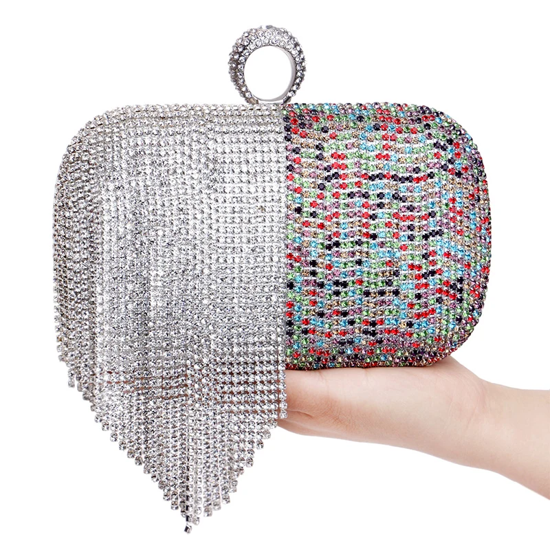 YNSSK Party Wear Hand Purse Multicolor Front View