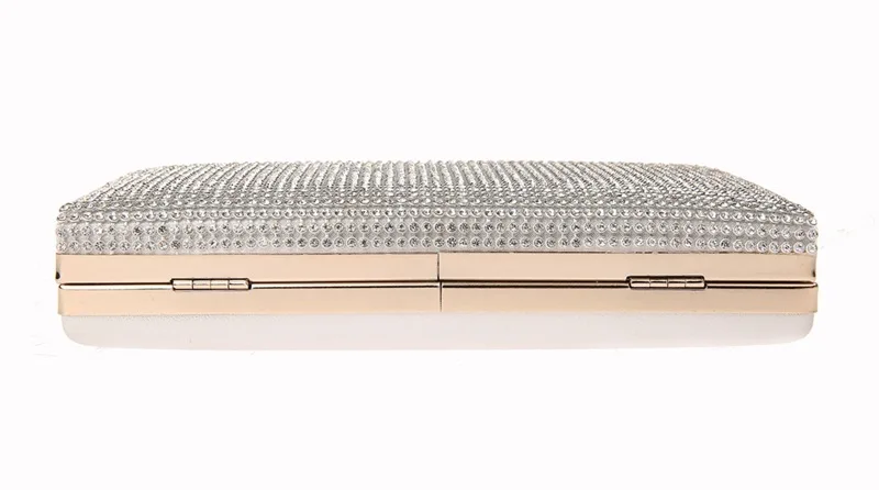 YNSSK Silver Glitter Box Clutch Bag Bottom View