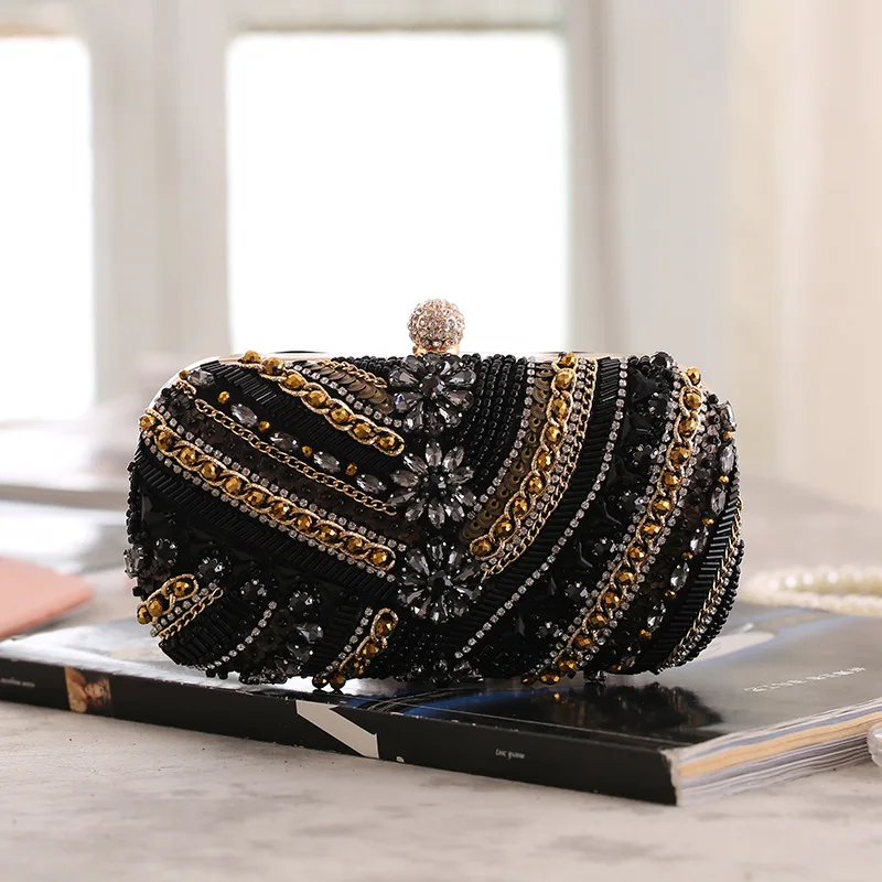 Front view of YNSSK Women's Beaded Clutch