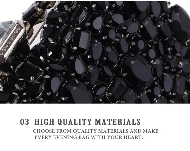 YNSSK Black Jewelry Clutch Bag Surface Details