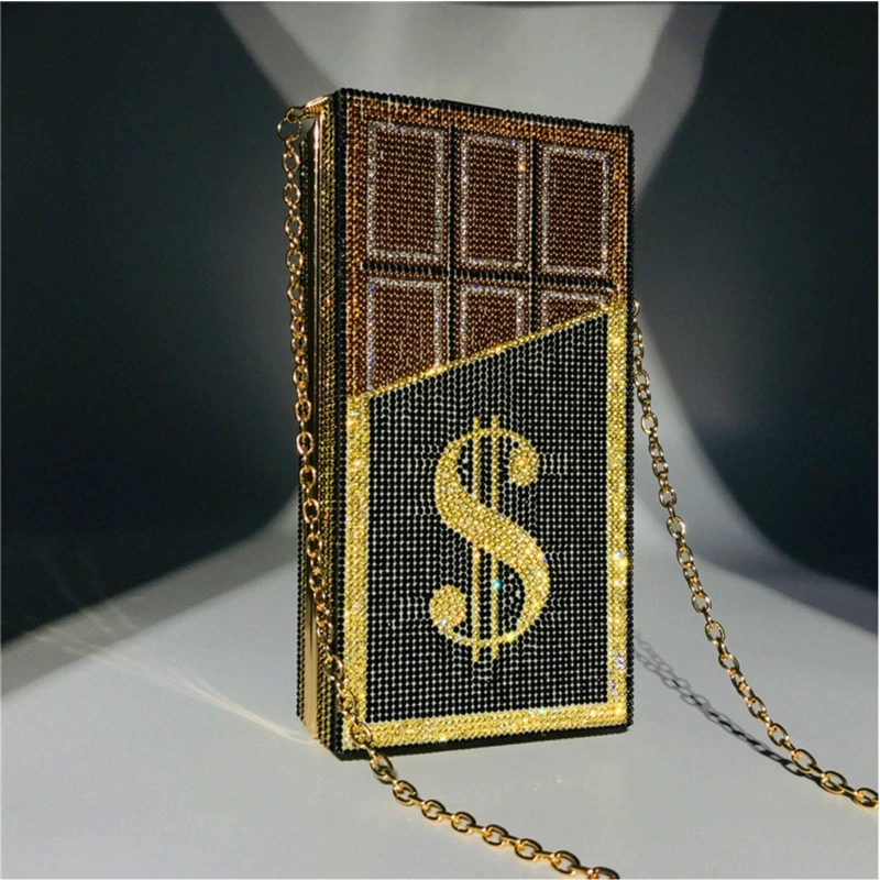 Front View of YNSSK Dollar Chocolate Shaped Evening Bag