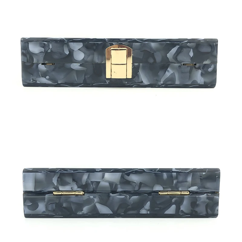 YNSSK Black Bride Acrylic Box Clutch Bottom View