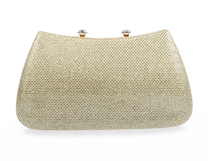 YNSSK Gold Shiny Clutch Back View