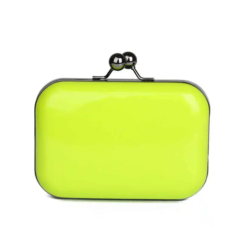 YNSSK Lemon Yellow Pure Leather Clutch Front View