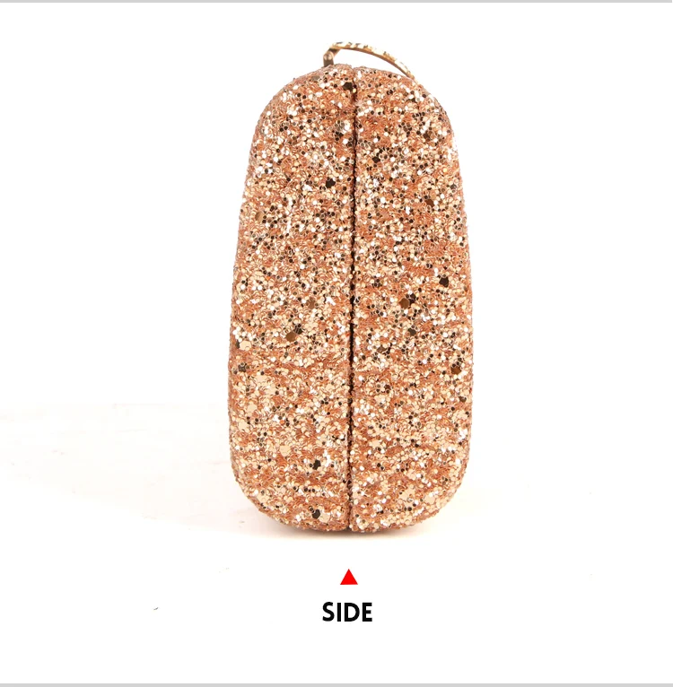 YNSSK Gold Sequin Clutch Bag Side View