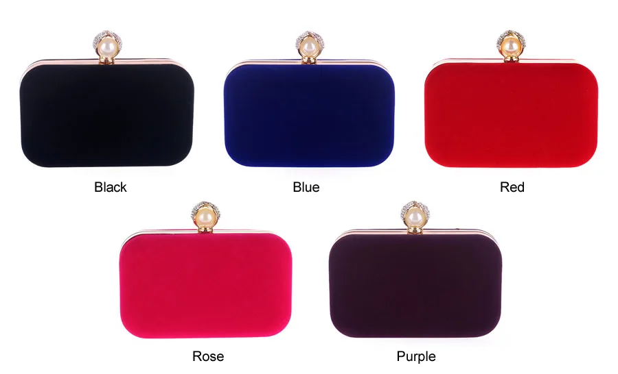 YNSSK Small Pure Velvet Clutch Box Bag Available Colors