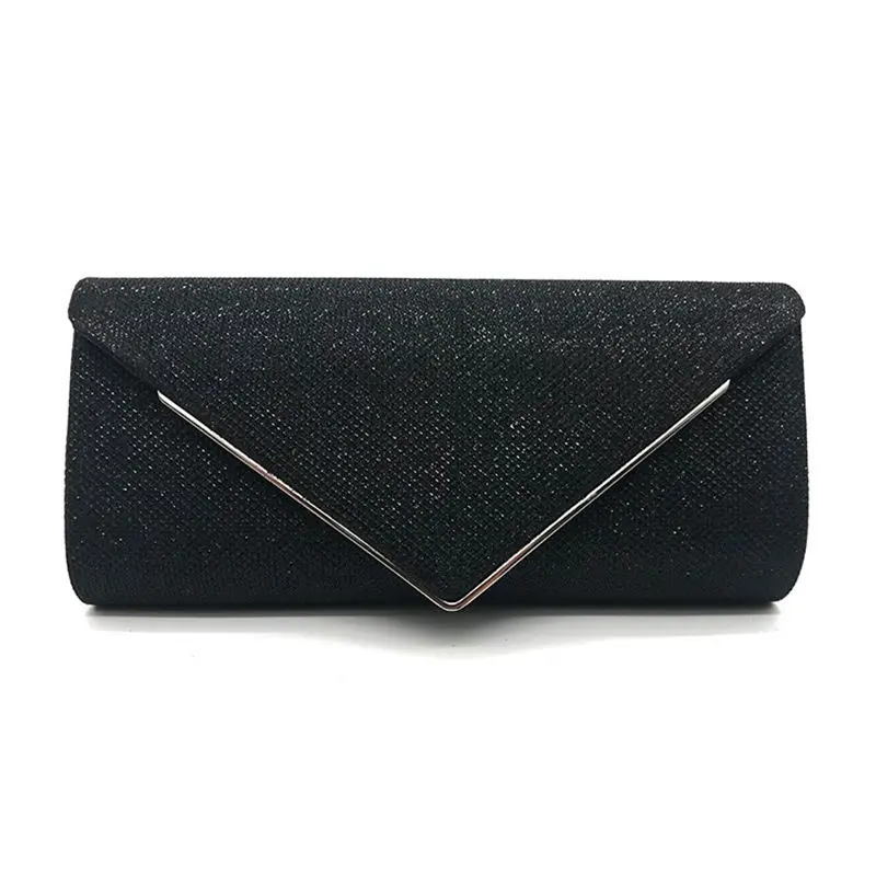 YNSSK Black Envelope Clutch Bag Front View