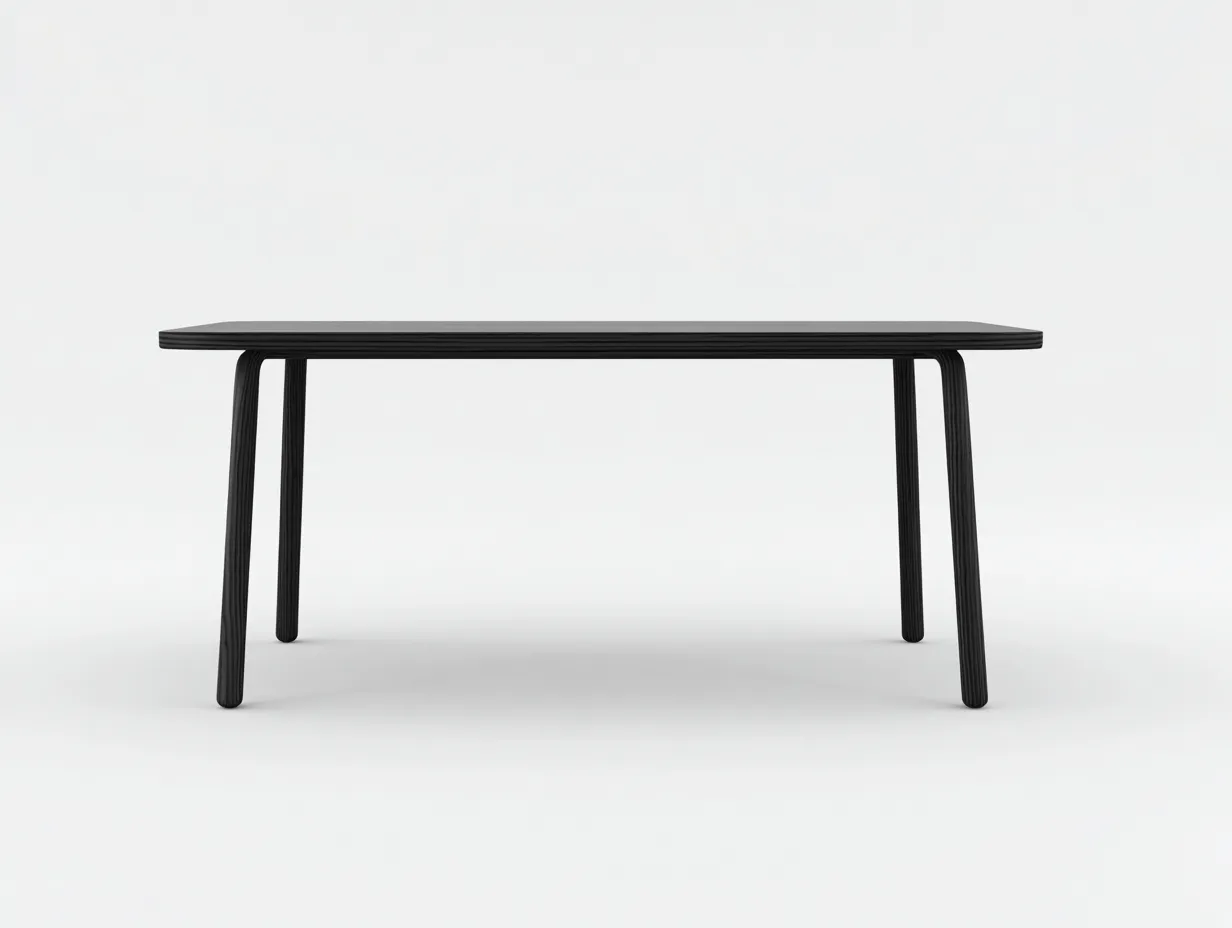 Esstisch 180x90x75 cm - Schwarz - rechteckiger Outdoor-Tisch mit schlanken Eckbeinen für Garten und Terrasse