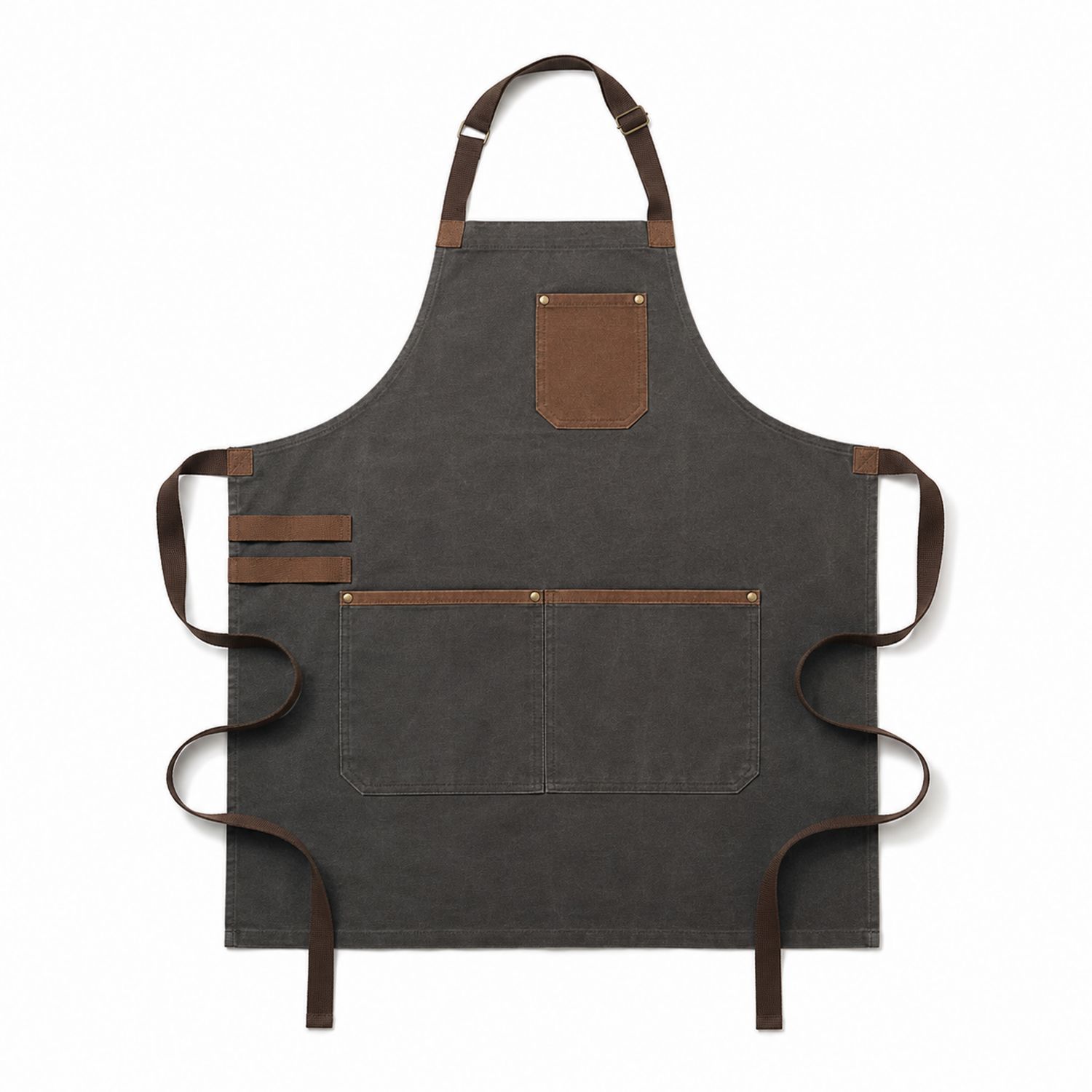Unisex Schürze Schwarz/Braun Verstellbar mit Taschen