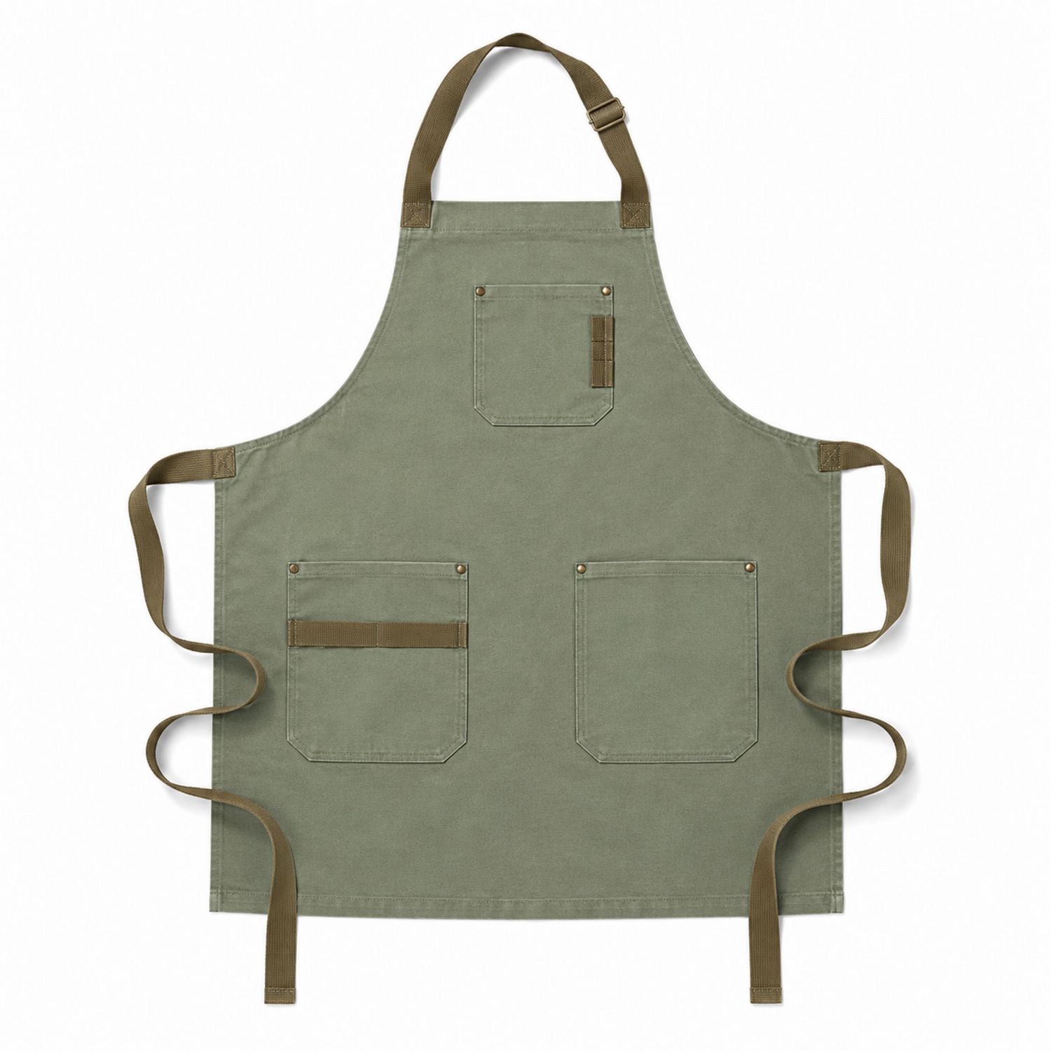 Verstellbare Grüne Küchenschürze mit Taschen 80x60cm