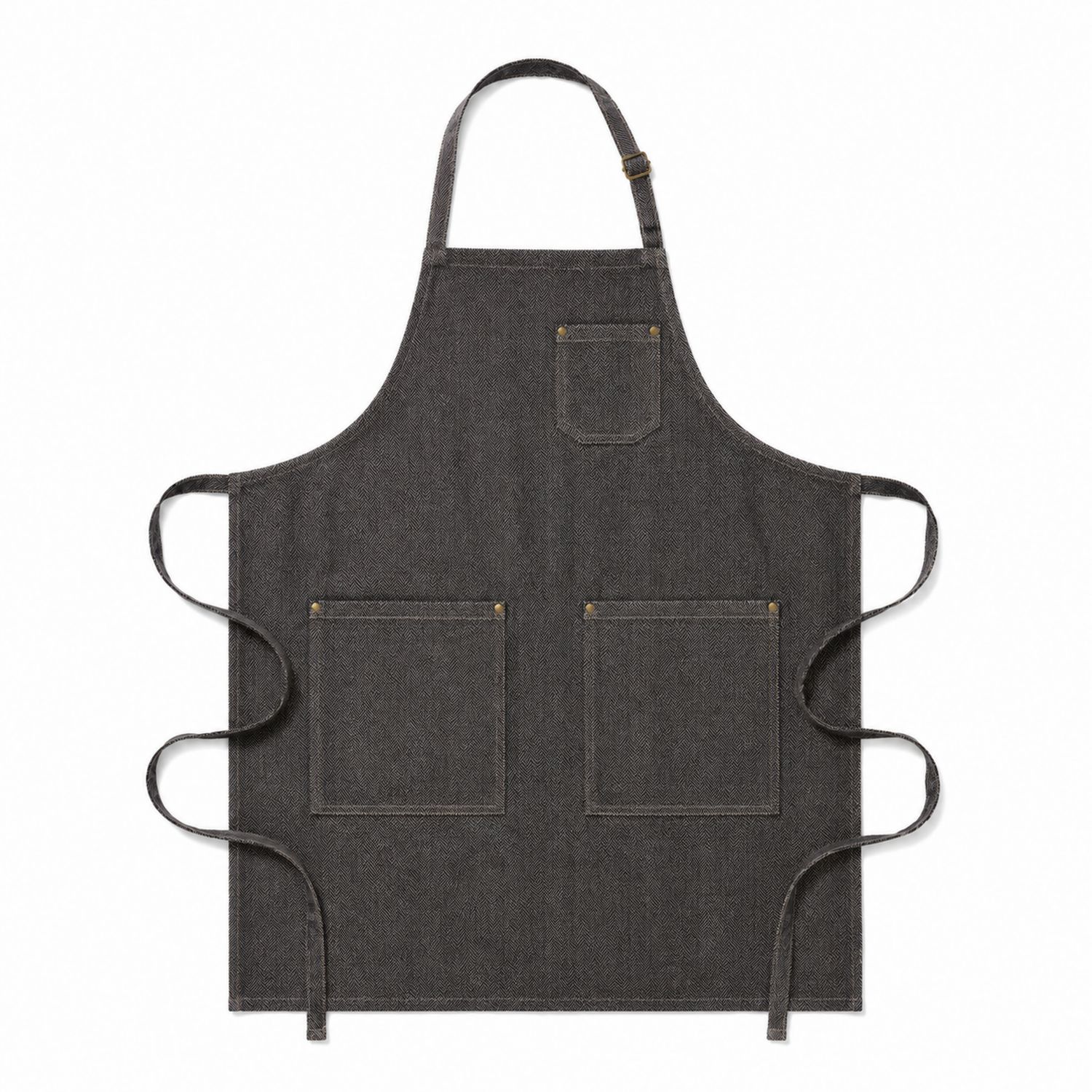 Verstellbare Latzschürze Dunkelgrau mit Taschen