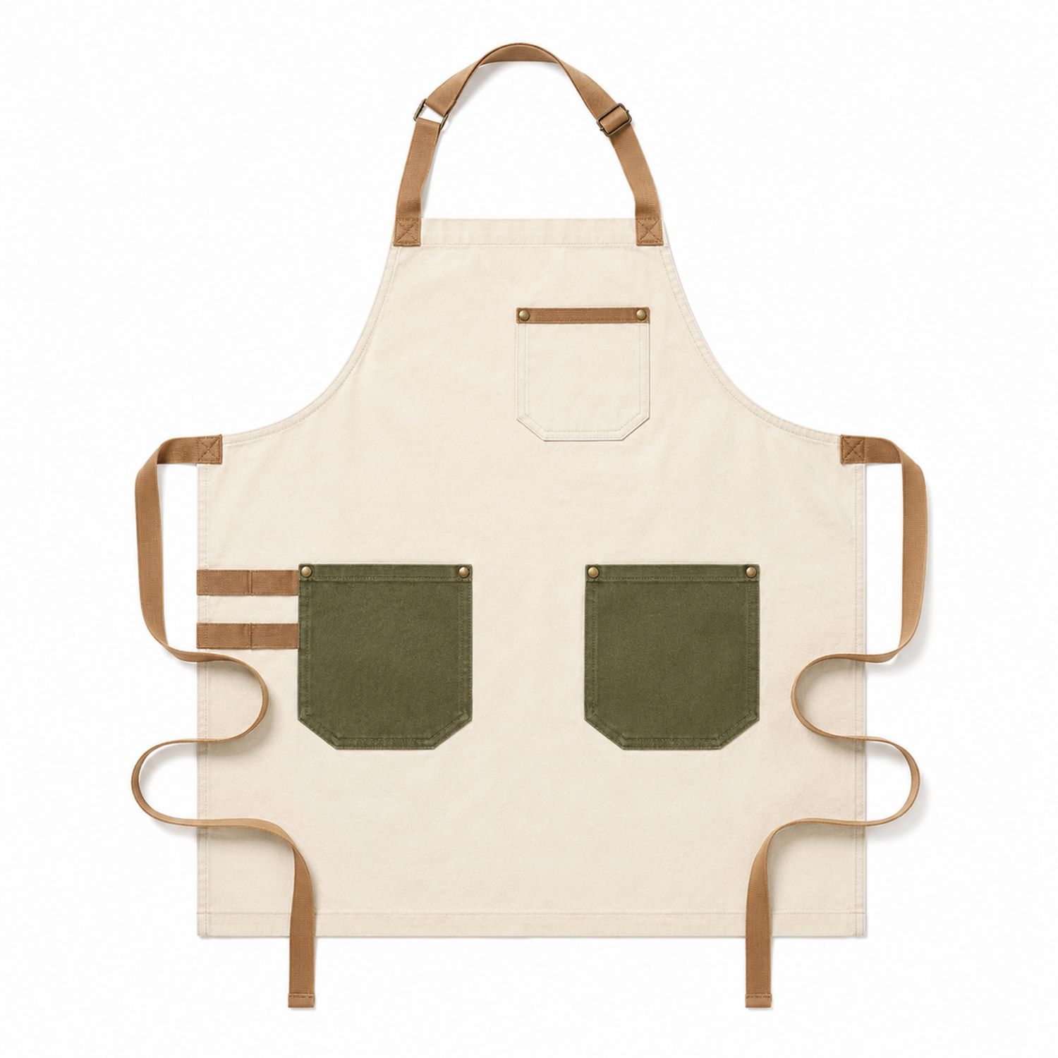 Verstellbare Schürze mit Taschen Beige/Khaki