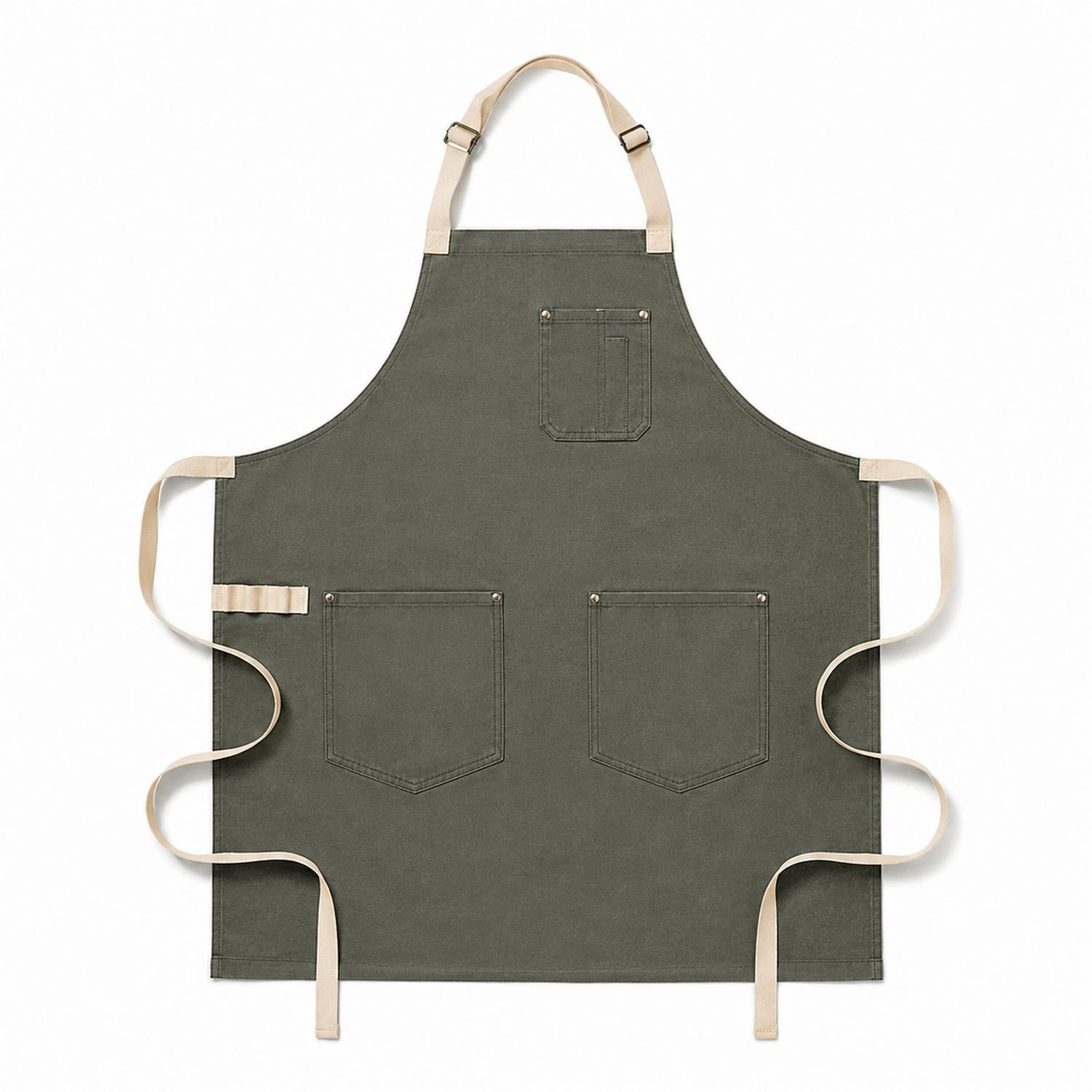 Verstellbare Latzschürze Dunkelgrün mit Taschen
