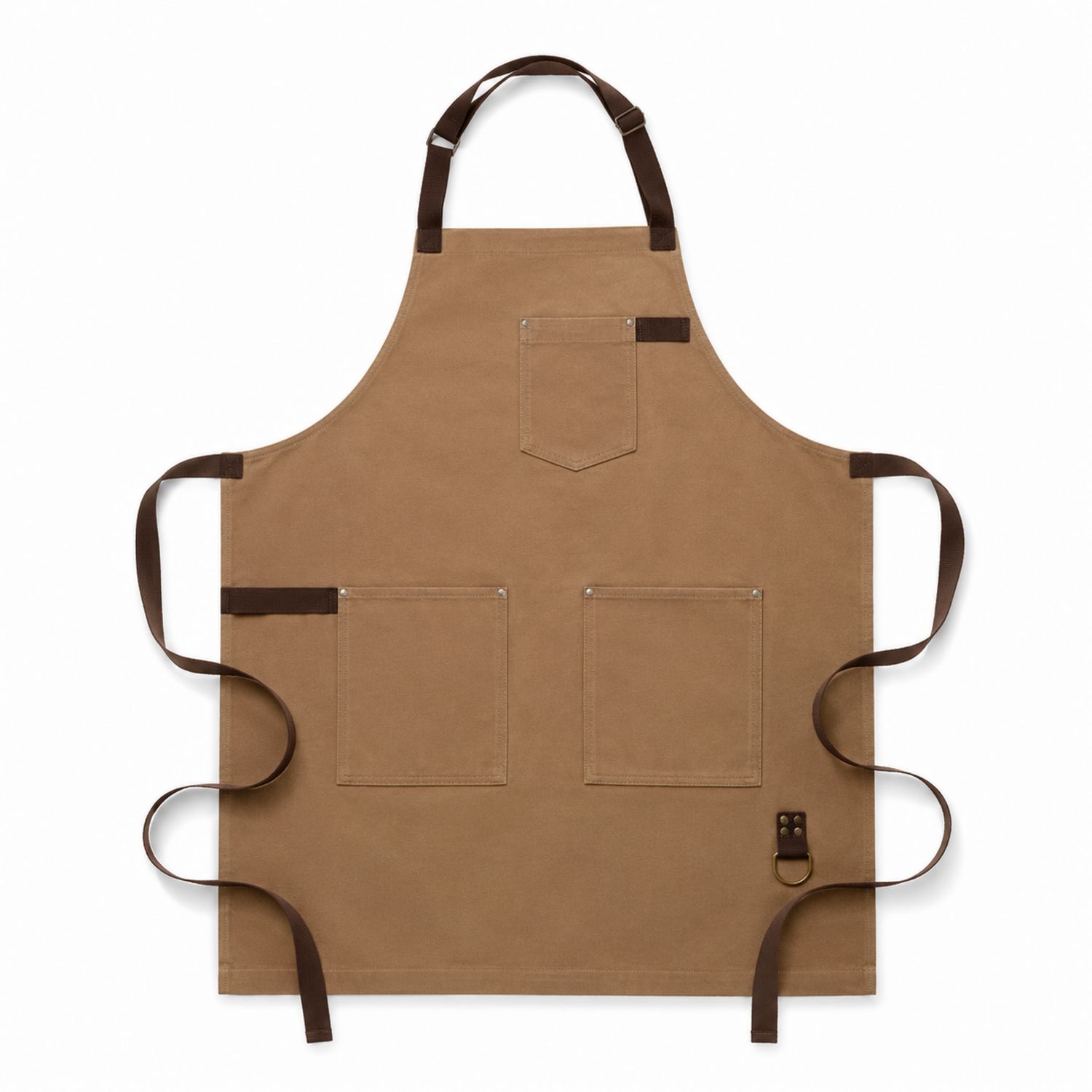 Verstellbare Kittelschürze Braun mit Taschen