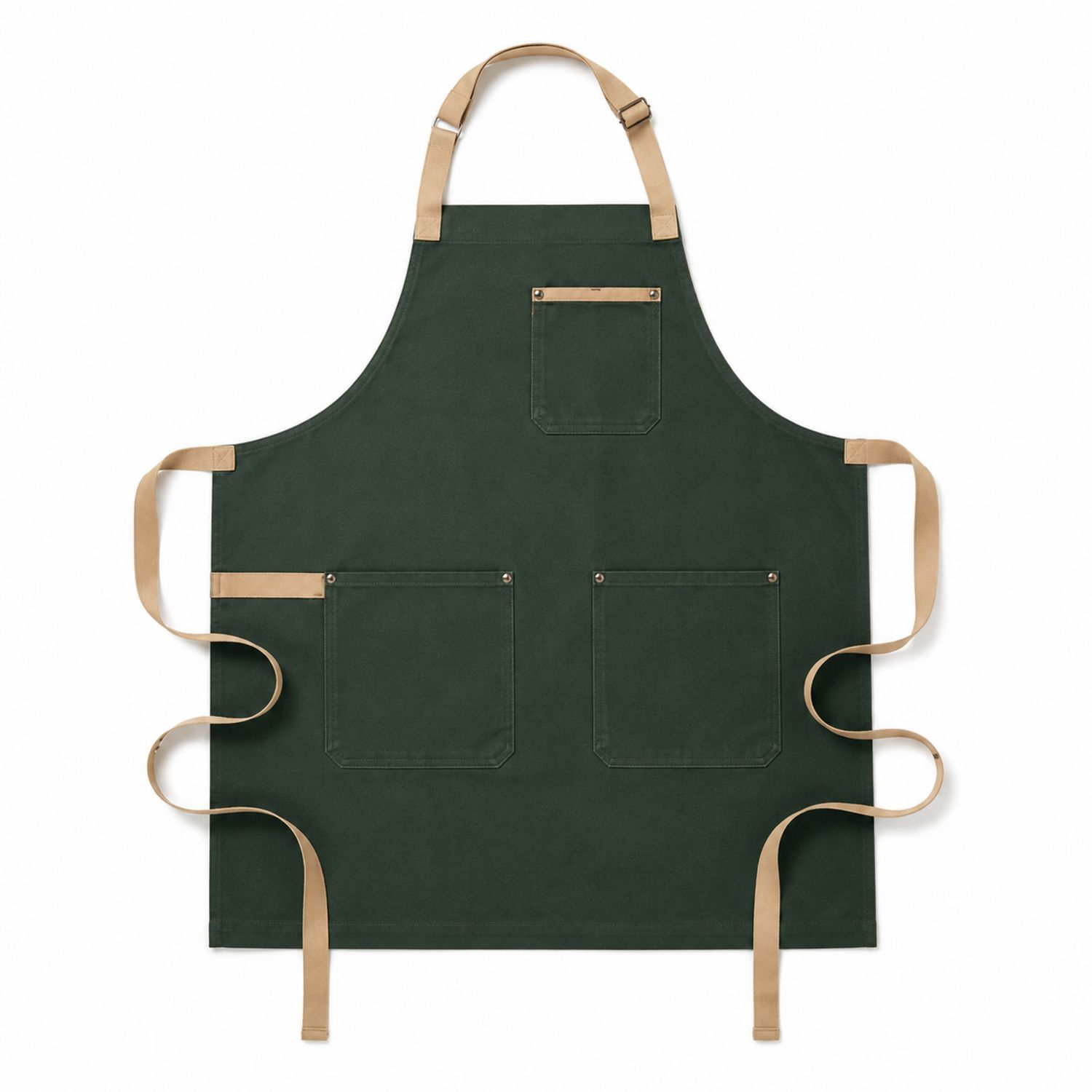 Verstellbare Grüne Küchenschürze mit Taschen