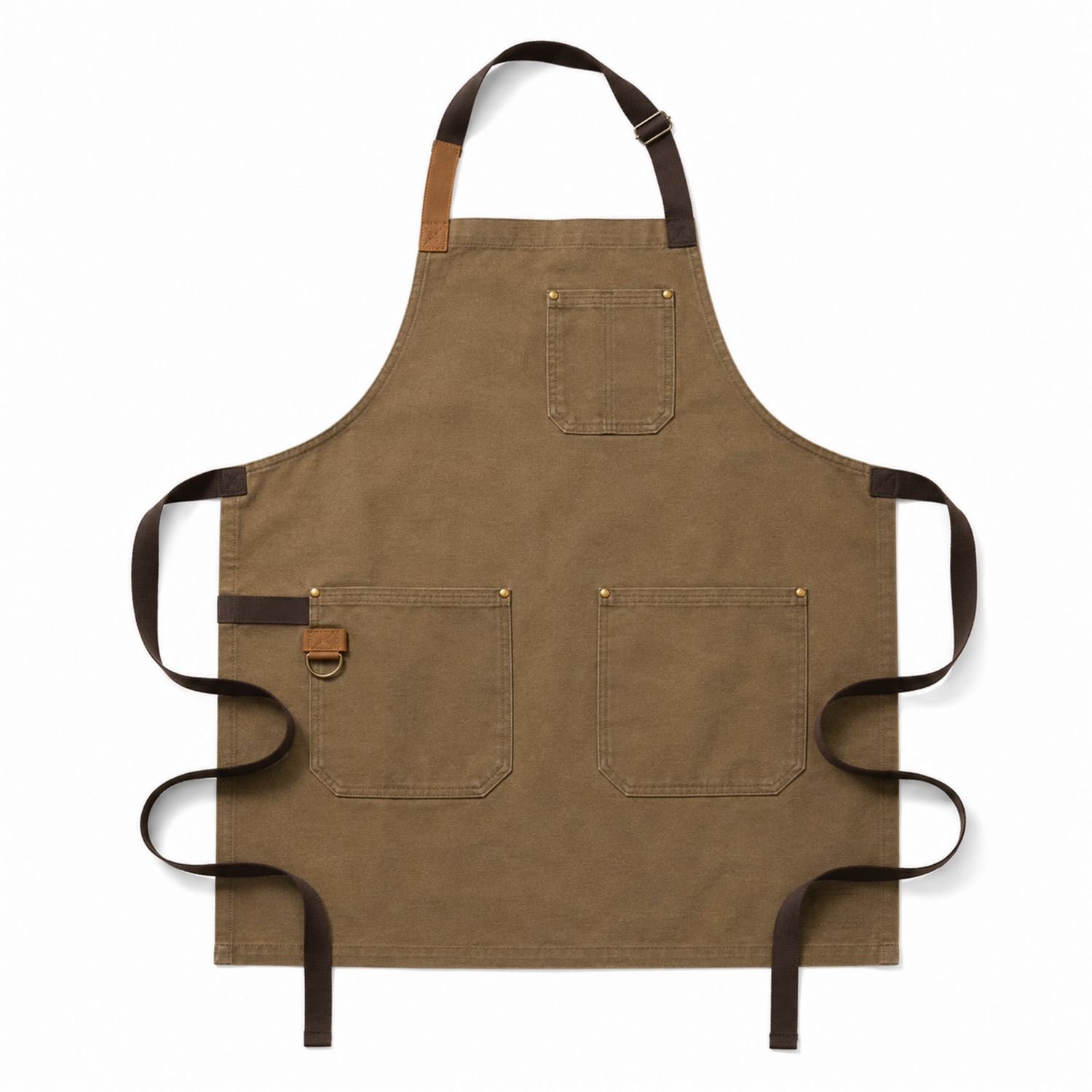 Verstellbare Arbeitsschürze mit Taschen Hellbraun