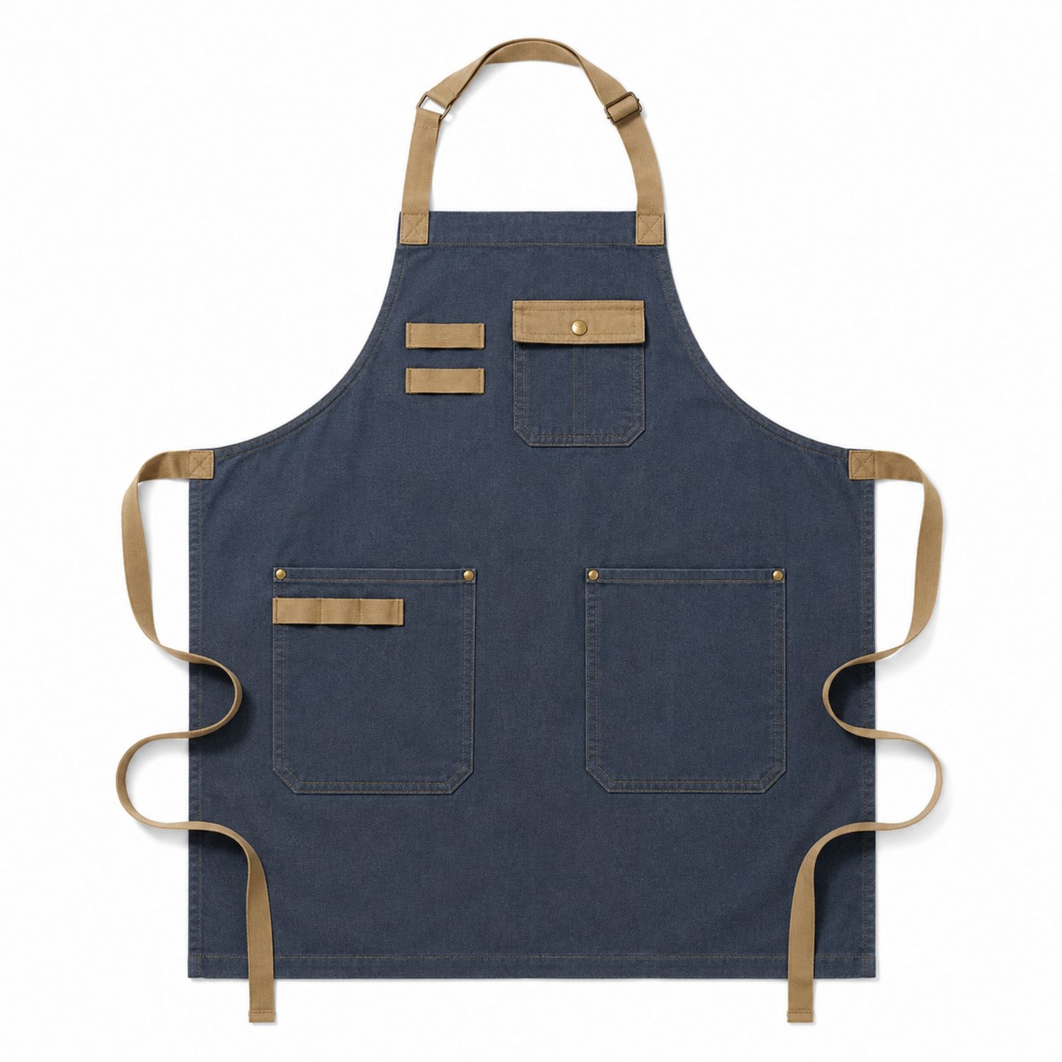 Unisex Schürze Dunkelblau mit Verstellbaren Riemen und Taschen