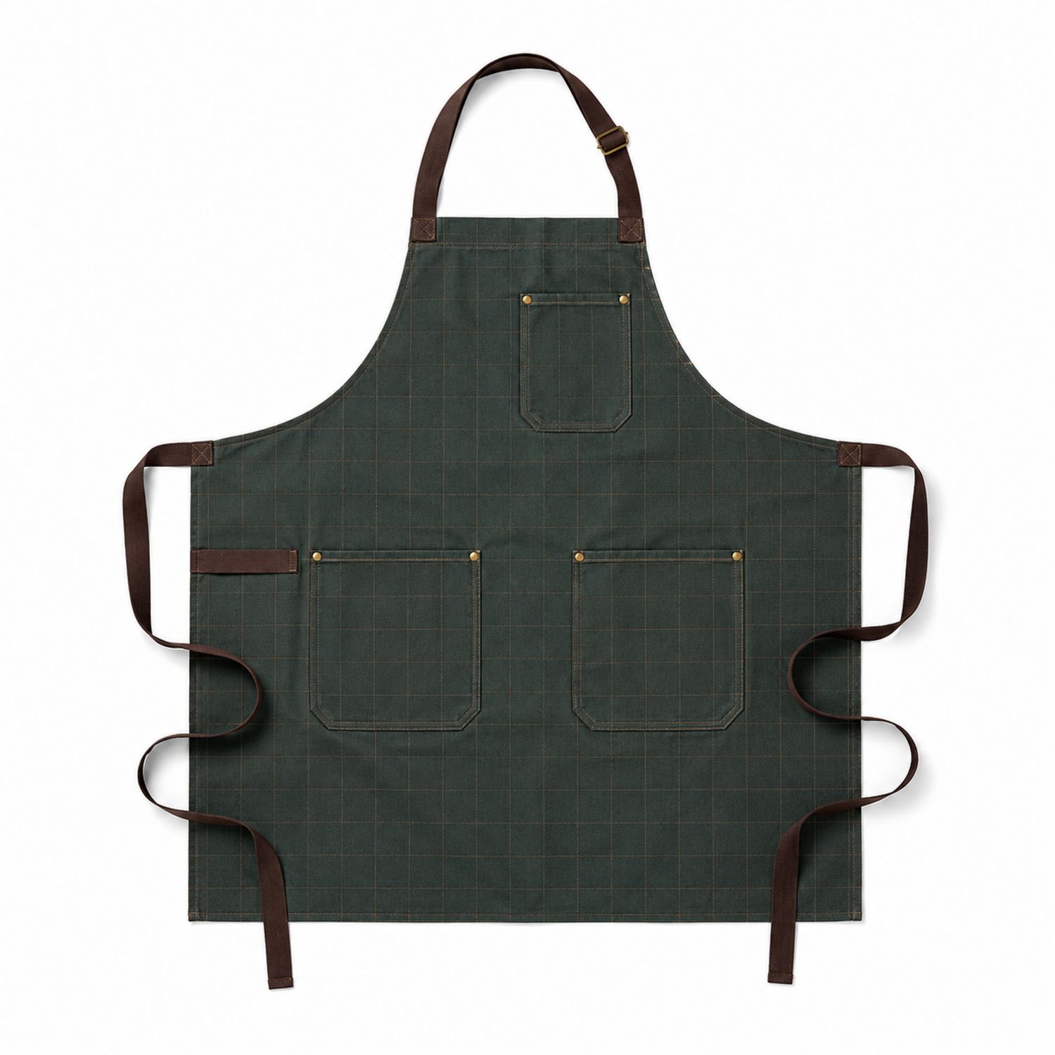 Verstellbare Küchenschürze Dunkelgrün mit Taschen