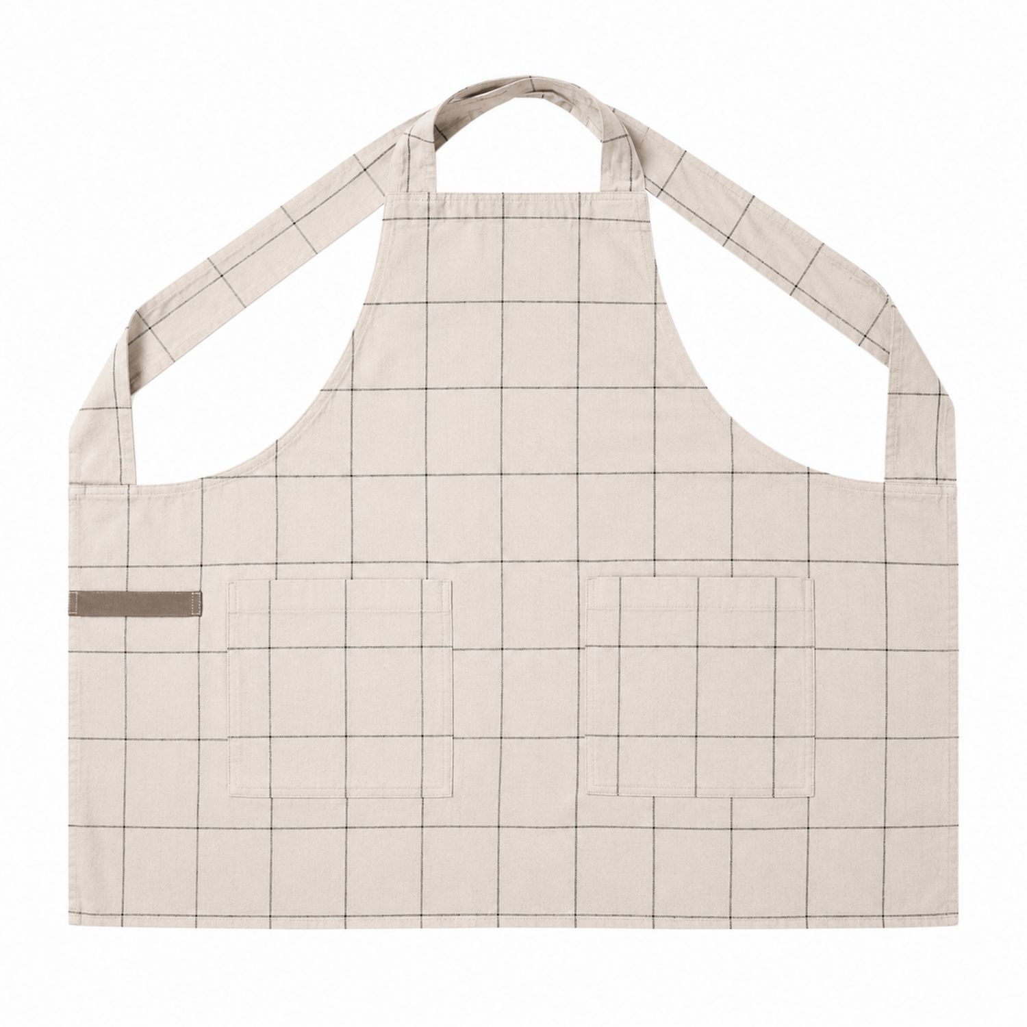 Beige Kochschürze mit Gittermuster 85x70 cm